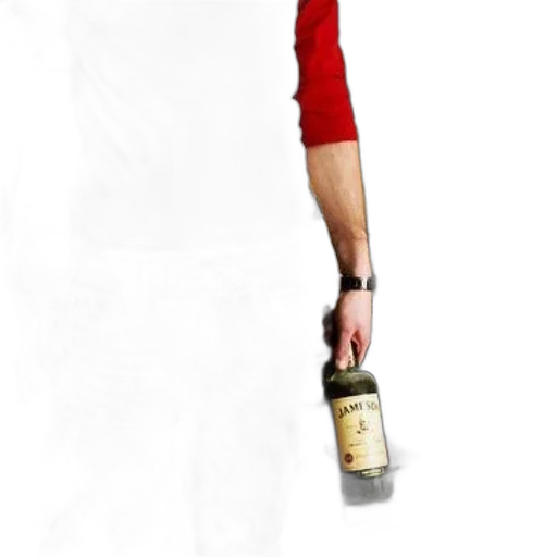bottle, staff, 3d render, photorealistic transparent PNG cut-out