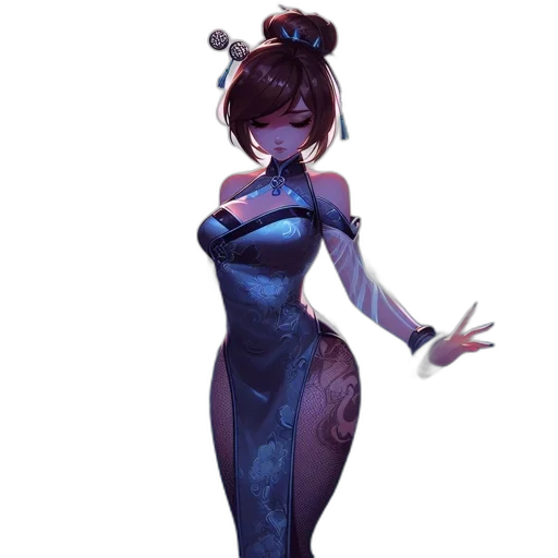 dress, robot, staff, concept art transparent PNG cut-out