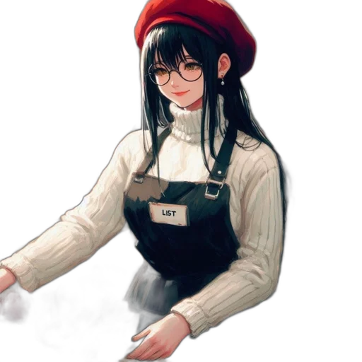 staff, hat, jacket, robot transparent PNG cut-out
