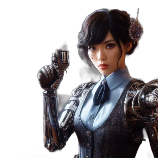 robot, concept art, photorealistic, cyberpunk transparent PNG cut-out