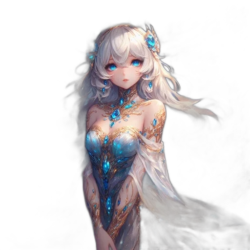 dress, dragon, robot, staff transparent PNG cut-out