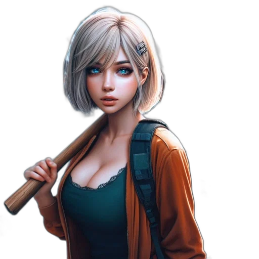 staff, jacket, weapon, face transparent PNG cut-out