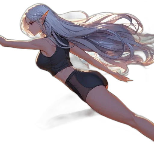 dress, hair, anime, concept art transparent PNG cut-out