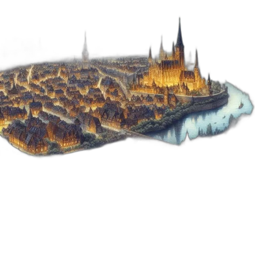 crown, building, concept art, 3d render transparent PNG cut-out