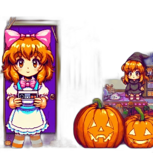 pixel art, concept art, anime, 3d render transparent PNG cut-out