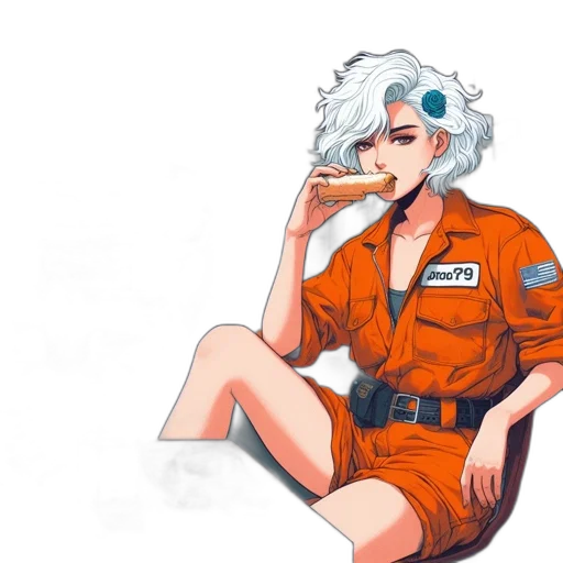 jacket, staff, robot, weapon transparent PNG cut-out