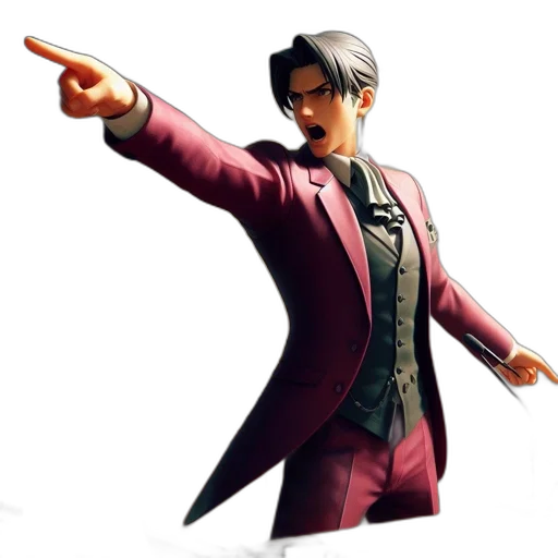 jacket, staff, concept art, 3d render transparent PNG cut-out