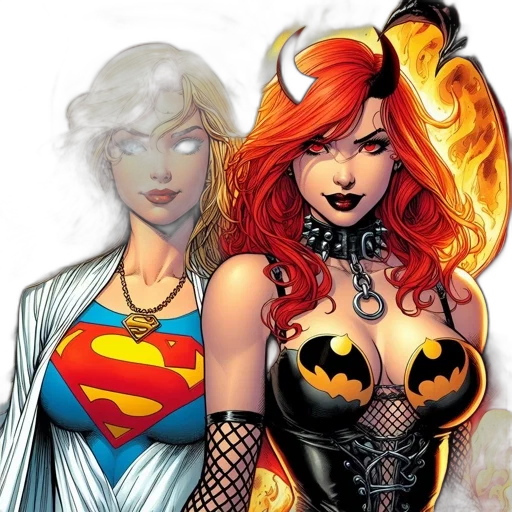 comic book art, concept art, fantasy art, two transparent PNG cut-out