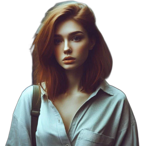 jacket, face, hair, dress transparent PNG cut-out