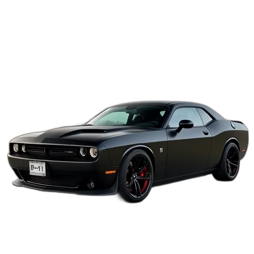 car, photorealistic, black, dodge transparent PNG cut-out