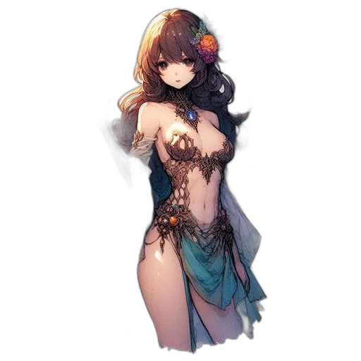 dress, flower, crown, mask transparent PNG cut-out