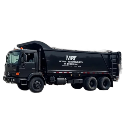large, black, garbage, truck transparent PNG cut-out