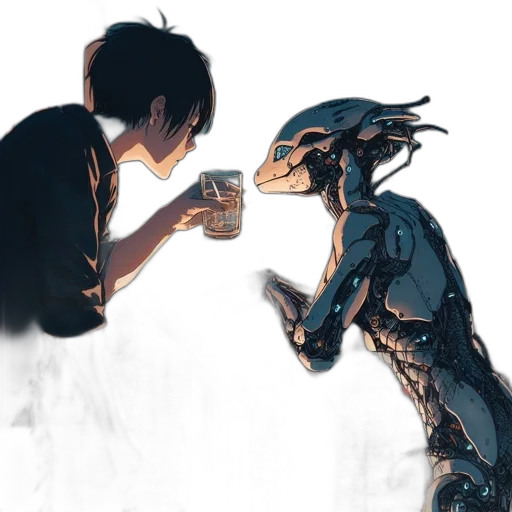 robot, dragon, creature, mask transparent PNG cut-out