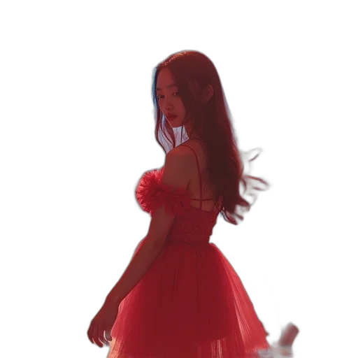 dress, hair, creature, 3d render transparent PNG cut-out