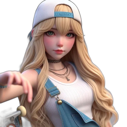 hat, 3d render, anime, concept art transparent PNG cut-out
