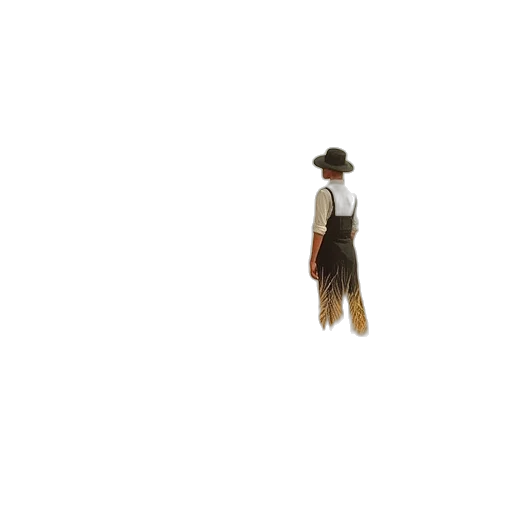 hat, hair, staff, robot transparent PNG cut-out