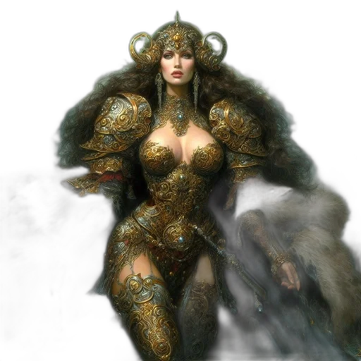 dress, jewelry, fantasy art, concept art transparent PNG cut-out