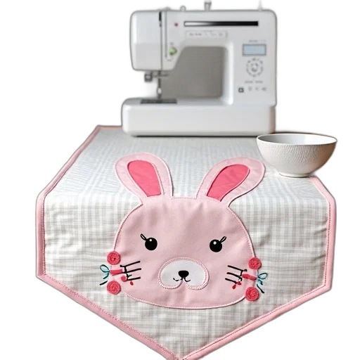 adorable, rabbit, table, runner transparent PNG cut-out