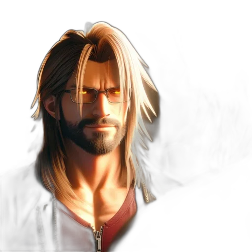 face, hair, weapon, photorealistic transparent PNG cut-out