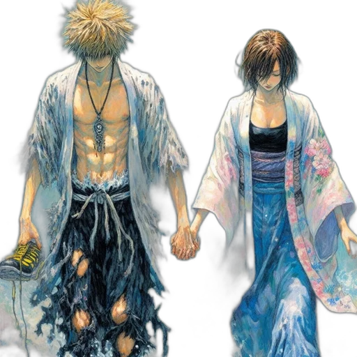 concept art, fantasy art, blue, monochrome transparent PNG cut-out