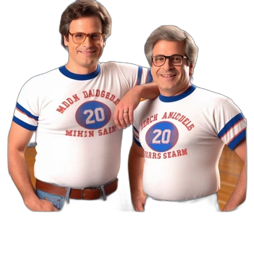 3d render, two, men, middle transparent PNG cut-out