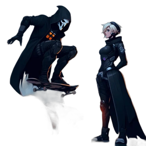 concept art, comic book art, cyberpunk, 3d render transparent PNG cut-out