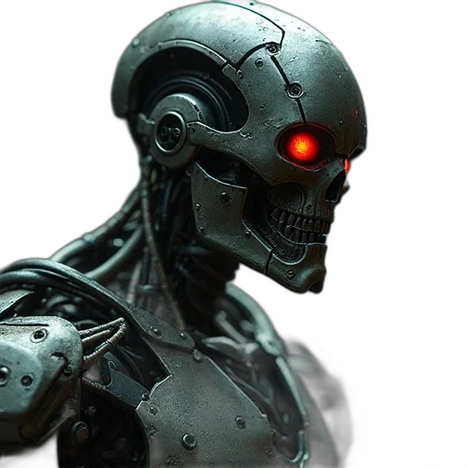 robot, 3d render, concept art, cyberpunk transparent PNG cut-out