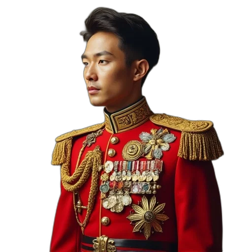 staff, crown, jacket, face transparent PNG cut-out