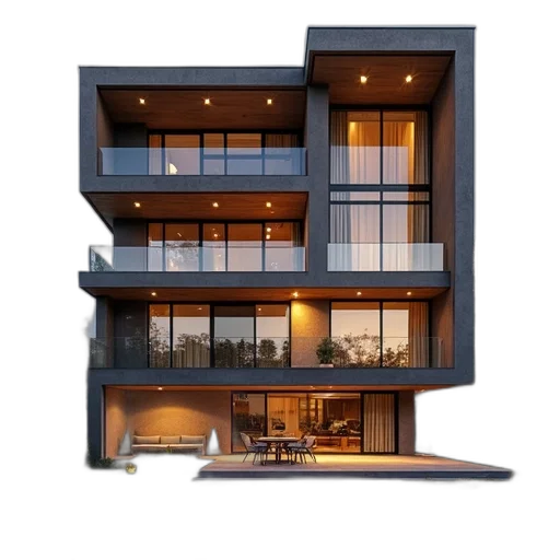 building, furniture, 3d render, photorealistic transparent PNG cut-out