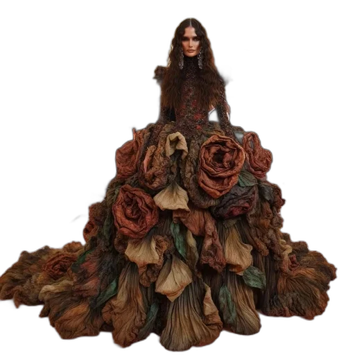 dress, hair, crown, jacket transparent PNG cut-out