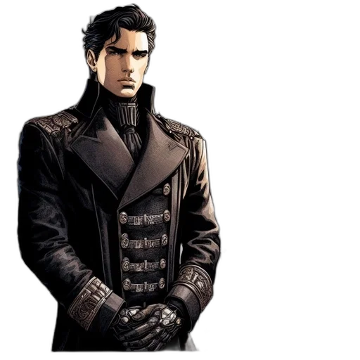 jacket, concept art, comic book art, fantasy art transparent PNG cut-out