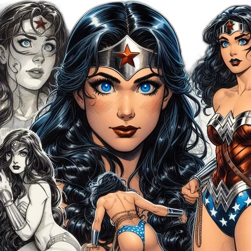 comic book art, concept art, fantasy art, central transparent PNG cut-out