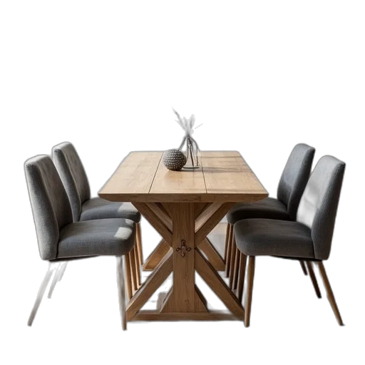 furniture, 3d render, rectangular, dining transparent PNG cut-out