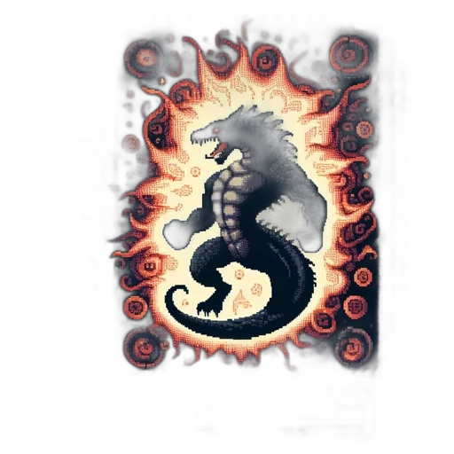dragon, staff, creature, animal transparent PNG cut-out