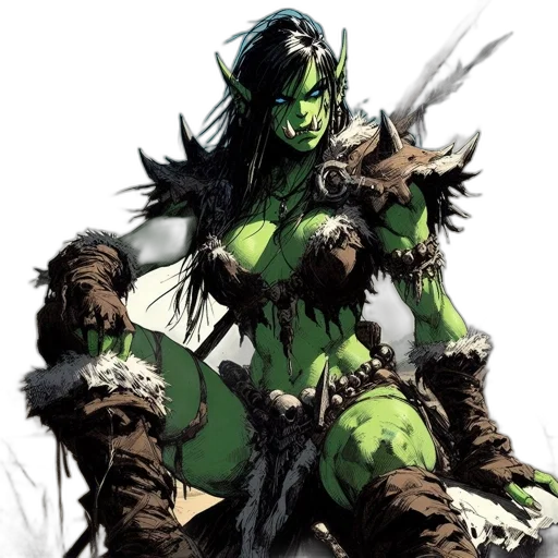 comic book art, concept art, fantasy art, green transparent PNG cut-out