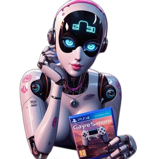 robot, cyberpunk, concept art, 3d render transparent PNG cut-out