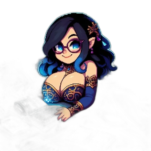 jewelry, dress, fantasy art, pixel art transparent PNG cut-out