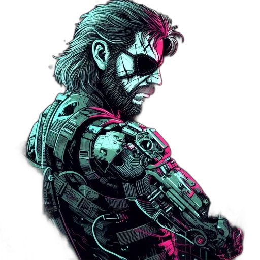 robot, weapon, jacket, cyberpunk transparent PNG cut-out