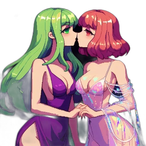 dress, bottle, pixel art, vaporwave transparent PNG cut-out