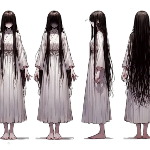 hair, dress, creature, concept art transparent PNG cut-out