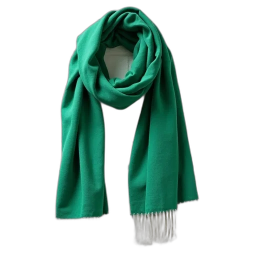 green, earth tones, scarf, white transparent PNG cut-out