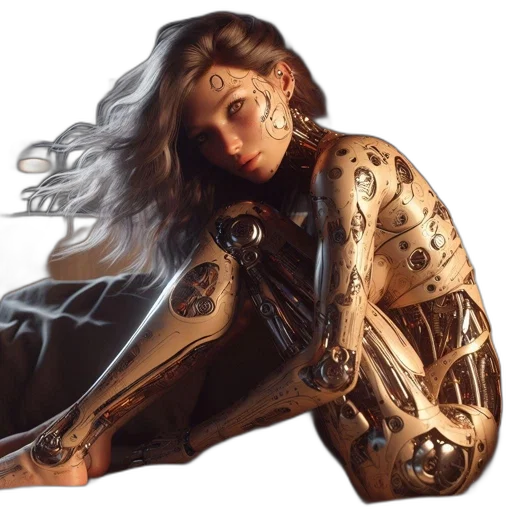 robot, jewelry, jacket, cyberpunk transparent PNG cut-out