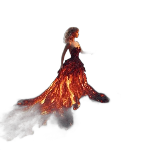dress, hair, dragon, concept art transparent PNG cut-out