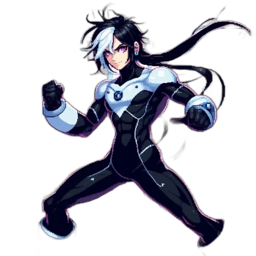 robot, jacket, staff, hair transparent PNG cut-out