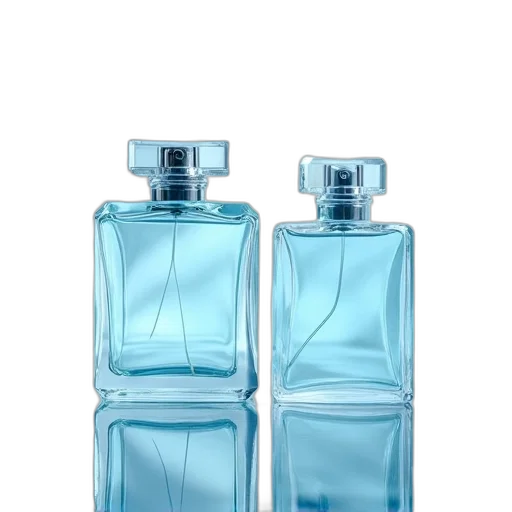bottle, 3d render, photorealistic, blue transparent PNG cut-out