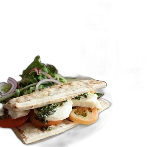 food, photorealistic, plate, sandwich transparent PNG cut-out
