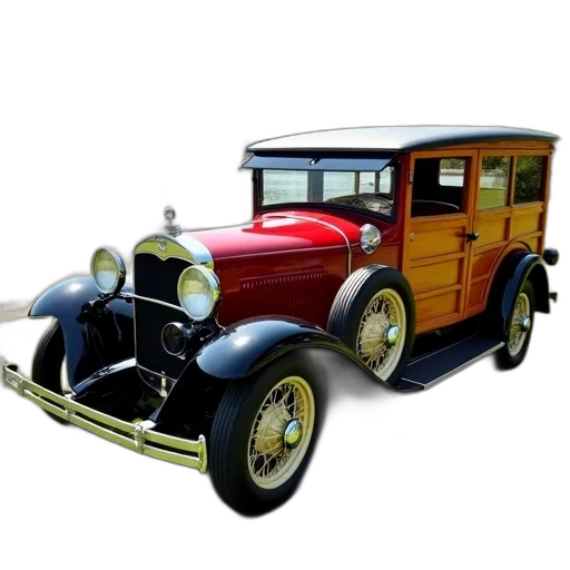 car, 3d render, photorealistic, vintage transparent PNG cut-out