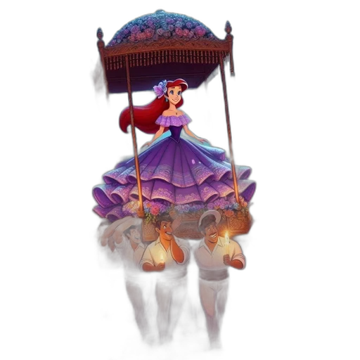 umbrella, dress, crown, staff transparent PNG cut-out
