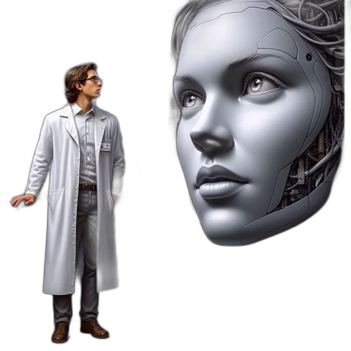 robot, mask, face, jacket transparent PNG cut-out