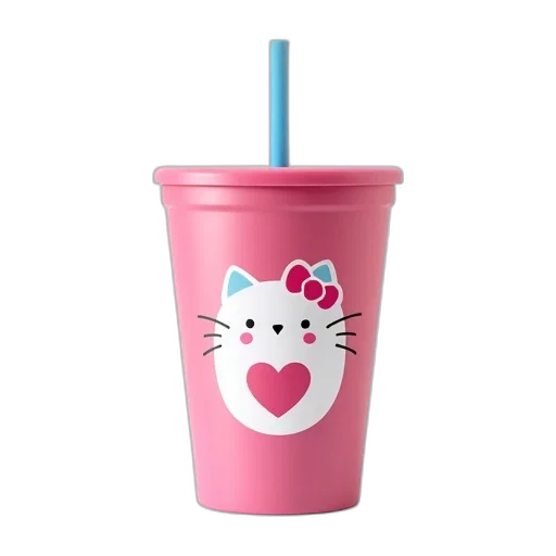 3d render, vaporwave, pink, plastic transparent PNG cut-out